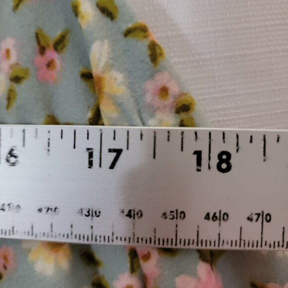 Full Circle Trends Womens Lounge Dress Sz 3X 3/4 Sleeves Green & Pink Floral - Picture 5 of 13